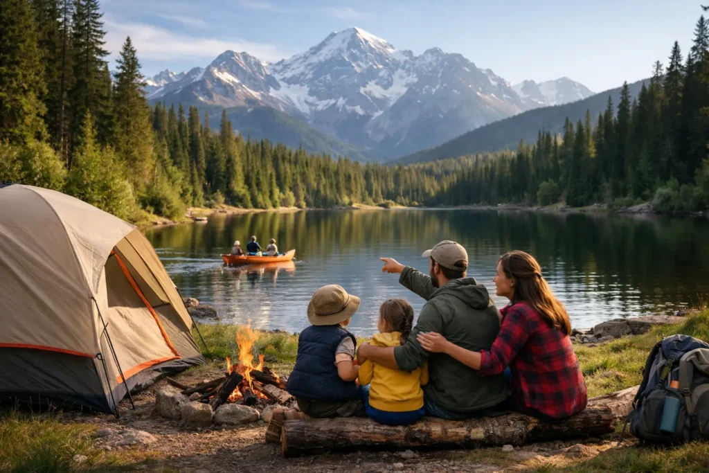 Vacaciones familiares en la naturaleza de verdad