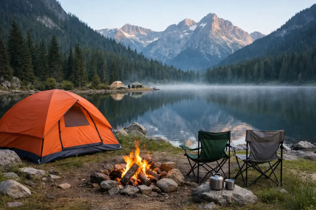 Camping tranquilo de montaña para desconectar