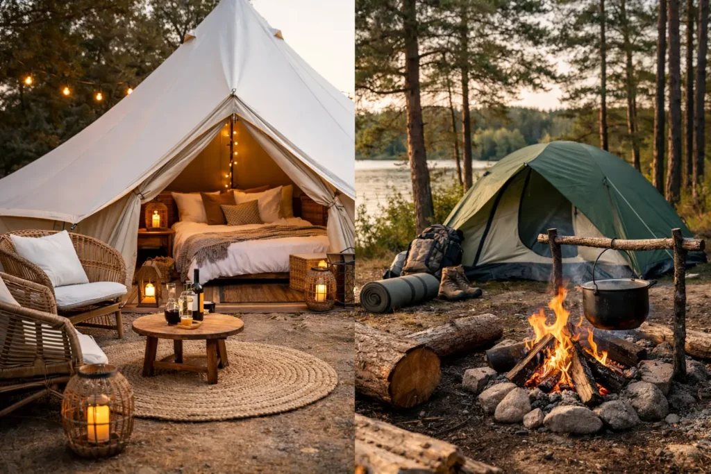 Glamping vs camping tradicional para escapadas
