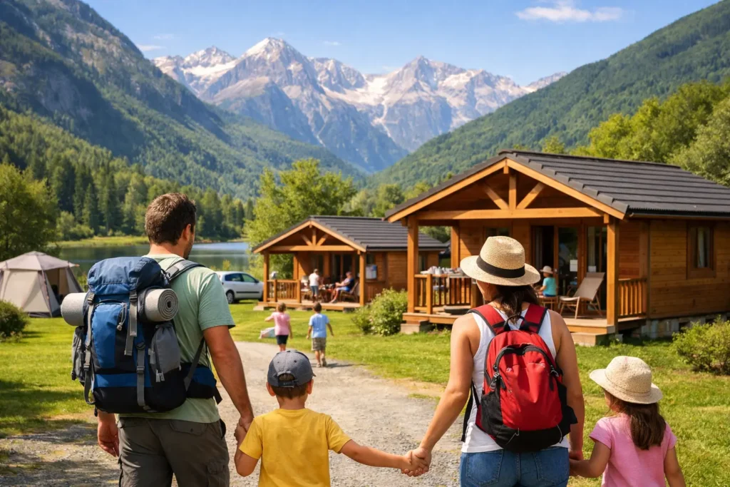 Camping con bungalows para familias en Pirineos