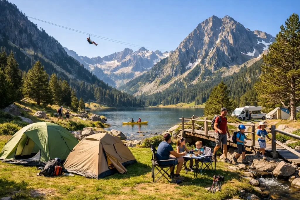 Camping de montaña con actividades en Pirineos
